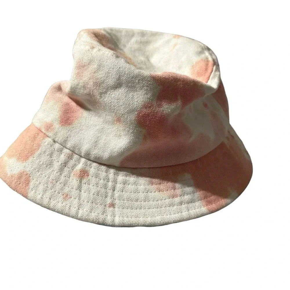 Coke Cola women's peach tie dye bucket hat with rainbow